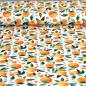 Preview: Dekostoff Panama Orangen orange weiß
